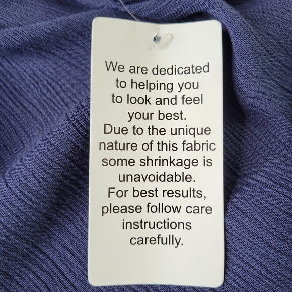 Roamans Crepe Dress Size 26W Blue Button Front Dolman Roll Tab Sleeve Rayon New - Picture 5 of 12